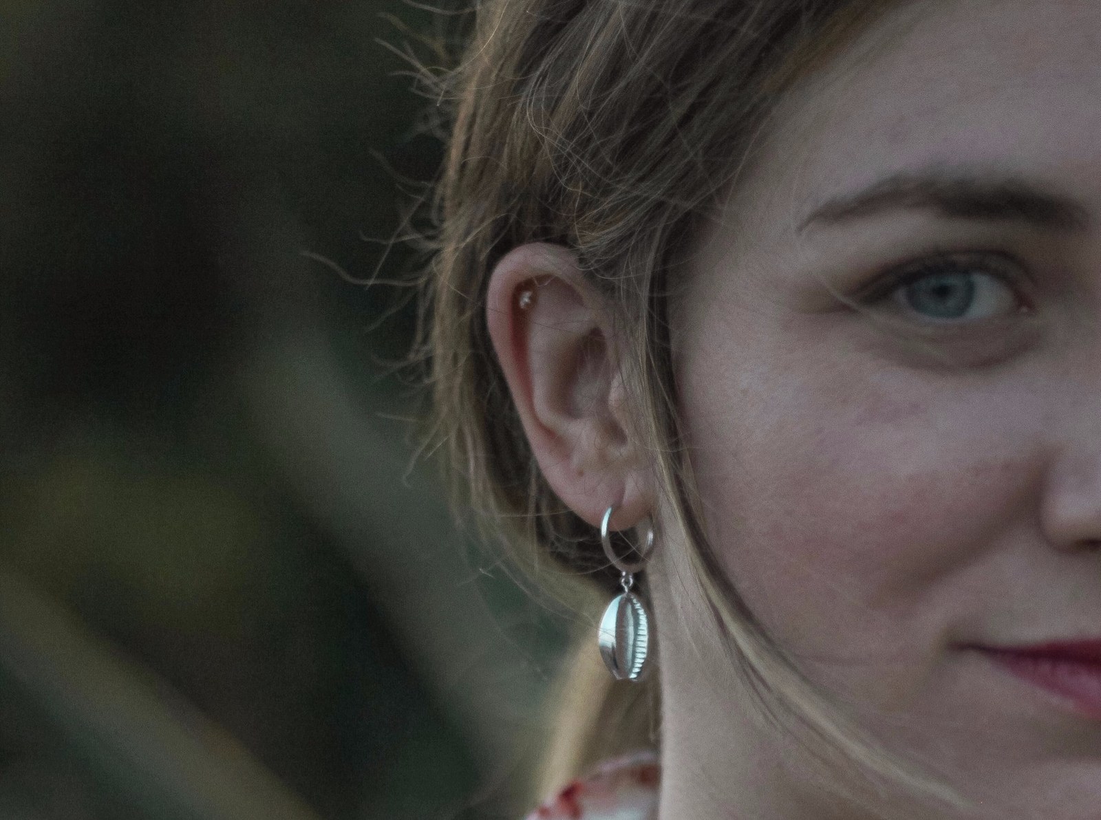 Cowry Earring — Silver, alternate view